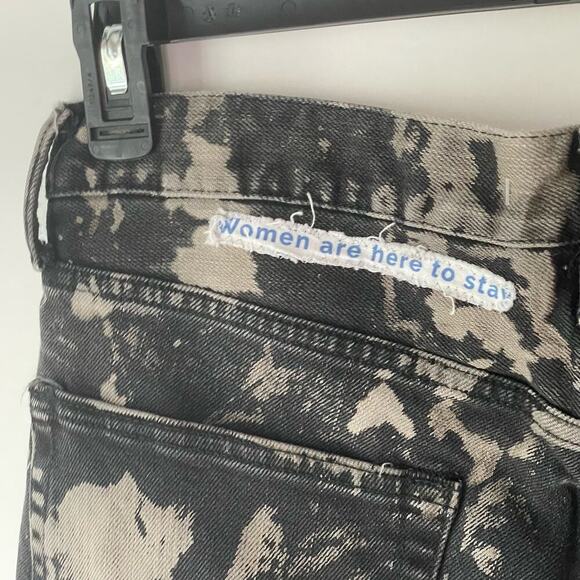 Madam P Acid Dyed Upcyled Patchwork Black Jean Shorts Gothcore sz. 31 #AM - Picture 8 of 10